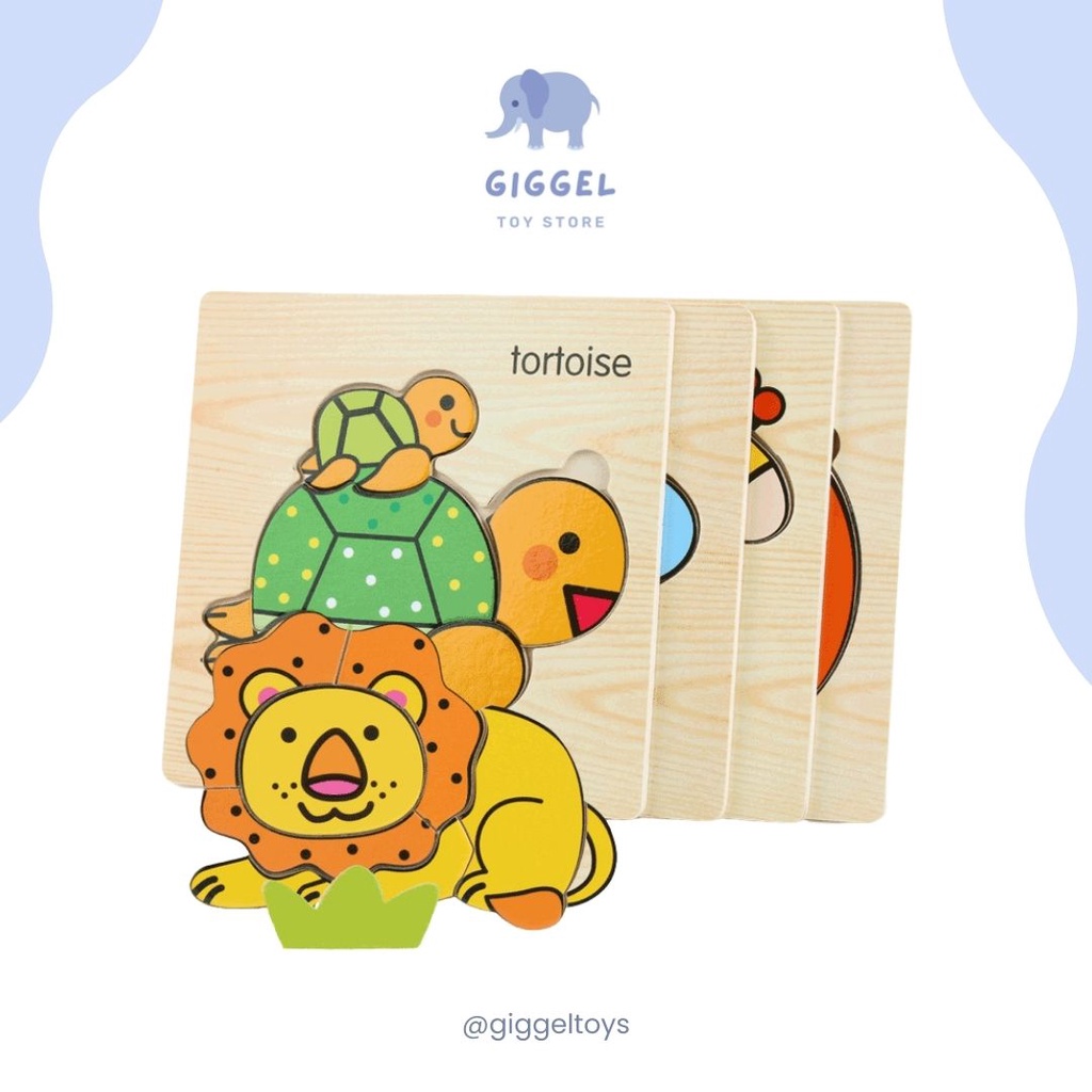 [ Giggel ] Wooden 3D Puzzle besar / Mainan Anak Edukasi Puzzle / Puzzle Kayu Edukasi 3D