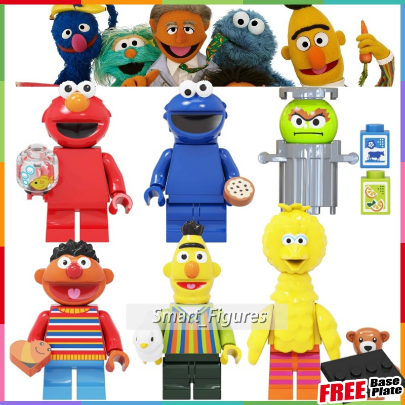 Mainan Action Figure Sesame Street Emie Bert Big Bird Elmo Cookie Monster Oscar The Grouch CY1003