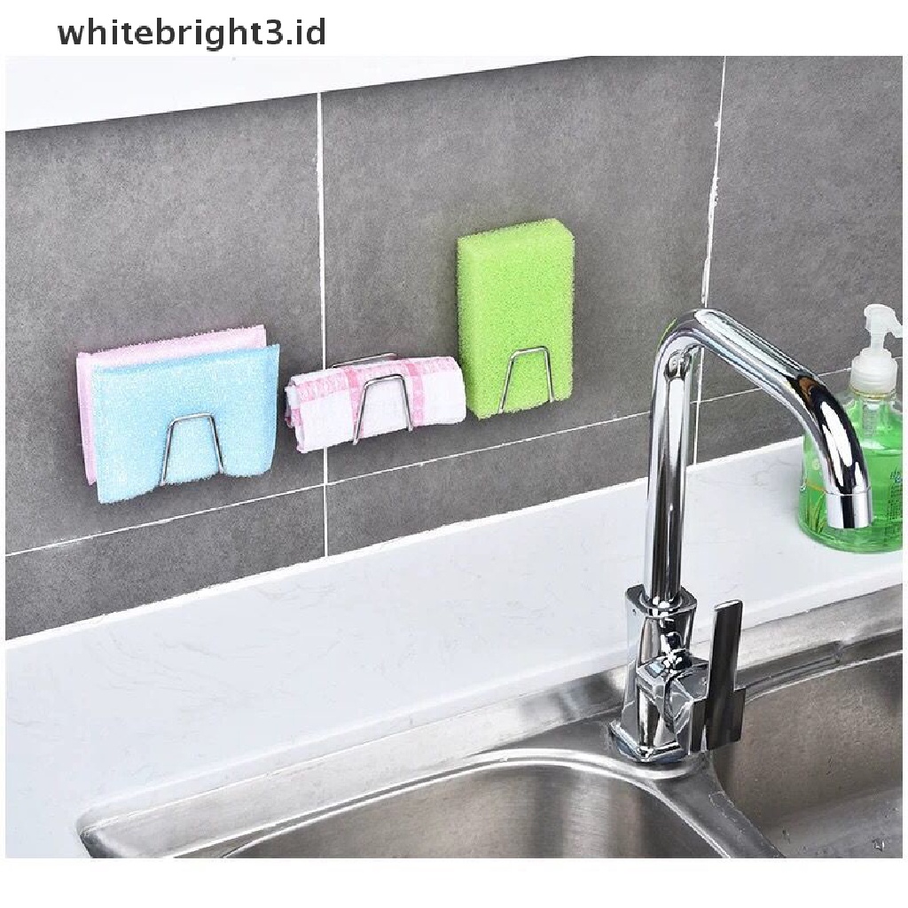 (whitebright3.id) Rak Pengering Spons Bahan Stainless Steel Untuk Wastafel Dapur