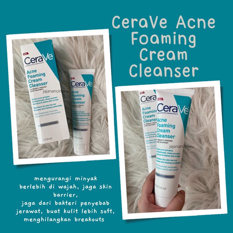 CERAVE Acne Foaming Cream Cleanser 150ml - Pembersih Wajah