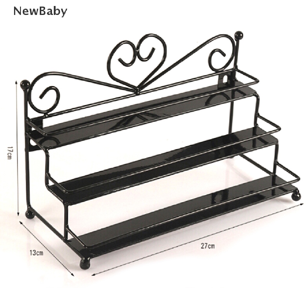 Newbaby Rak Display Kutek 3 Tingkat Bentuk Hati Bahan Metal