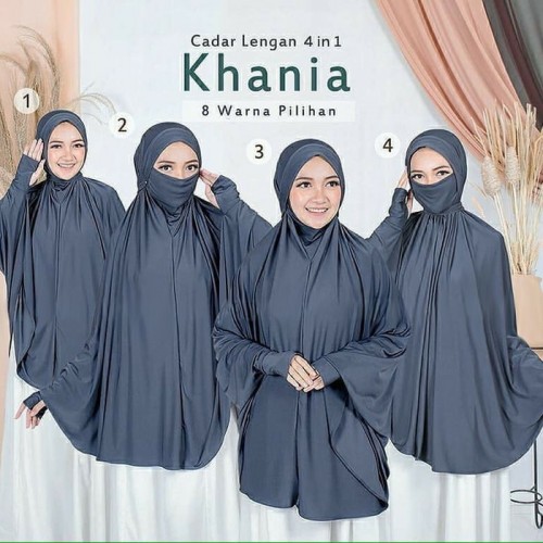 Jilbab Hijab Bergo Instan French Khimar Cadar Khania Lengan Syari Fashion Muslim