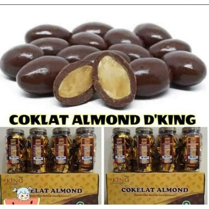 

Coklat permen Almond D'King Bonibol Cokelat isi kacang almon utuh enak coklatnya gak enek isi 8 biji