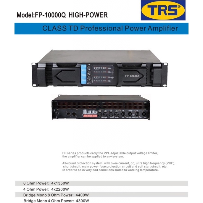 POWER AMPLI AMPLIFIER TRS FP10000 4x1350w