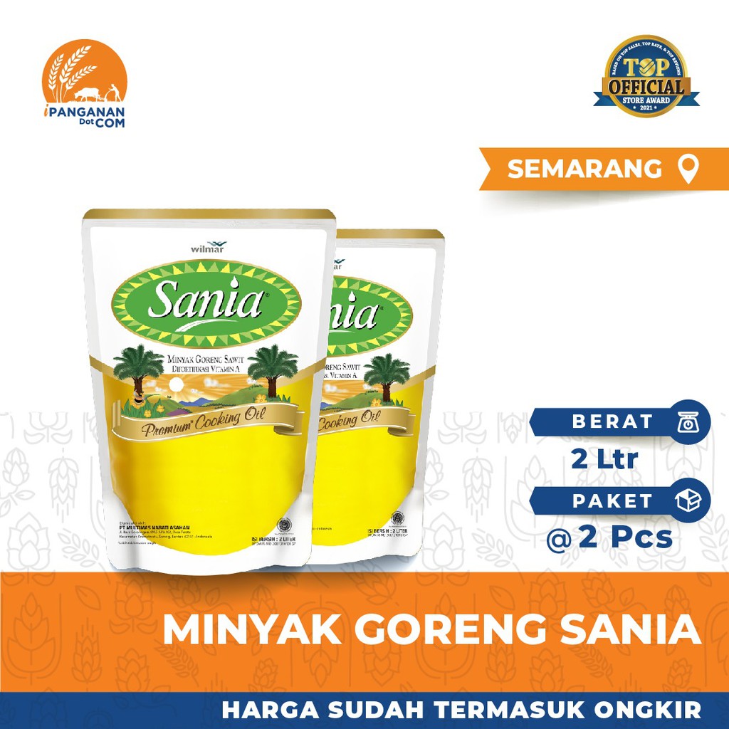 

Minyak Goreng Sania Pouch 2L x 2Pack (Harga + Ongkir)-SMG