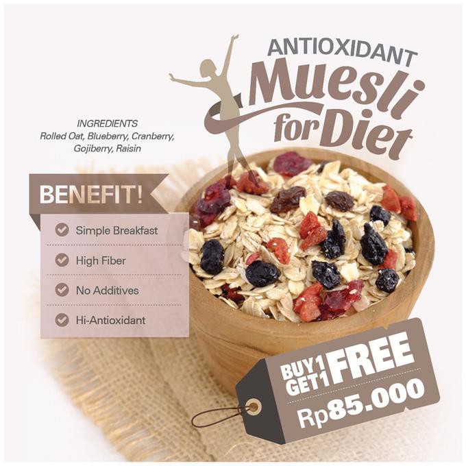 

Hot Produk Antioxidant Muesli BUY 1 GET 1 FREE (500gr x 2pc)