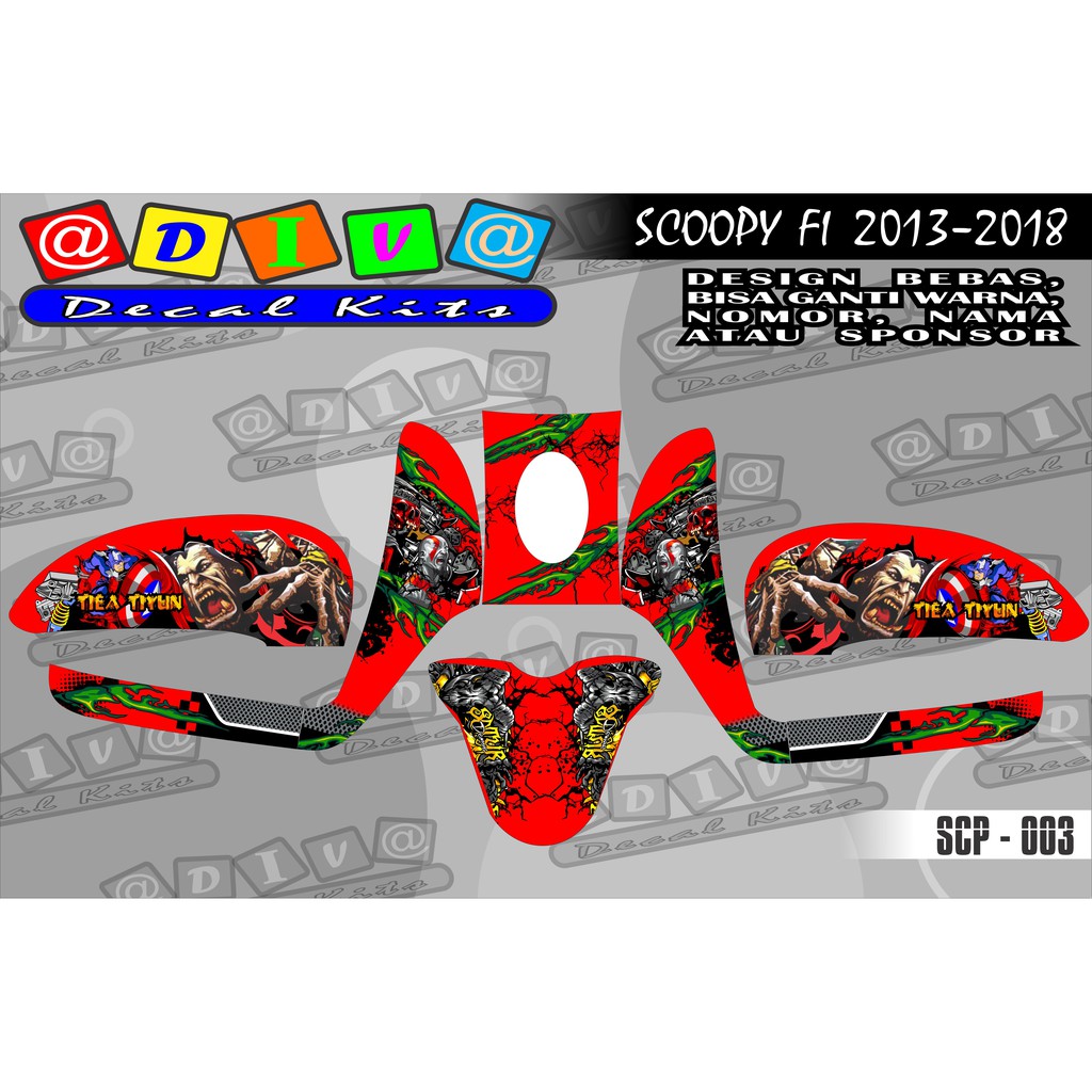 DECAL STICKER SCOOPY NEW WARCRAF KEREN