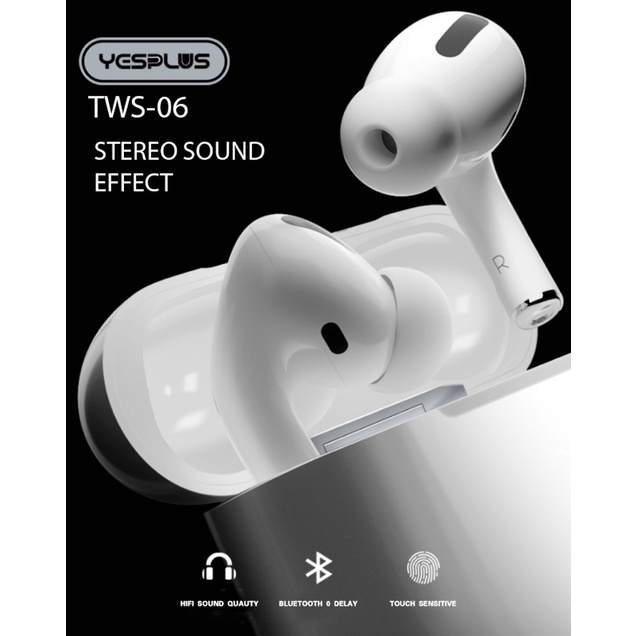 YESPLUS TWS-06  HEADSET TWINS ORIGINAL WIRELESS BEAUTIFUL GARANSI 1 TAHUN-1