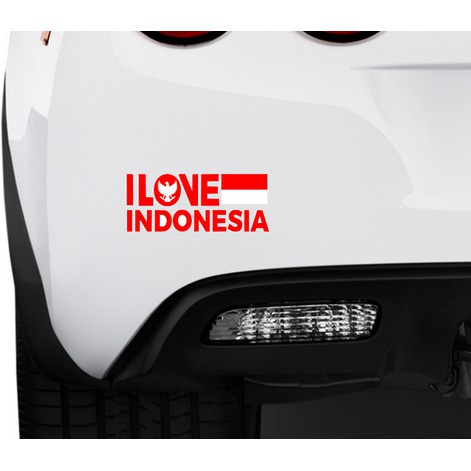 Stiker I Love Indonesia Cutting Sticker Mobil Motor Helm Laptop