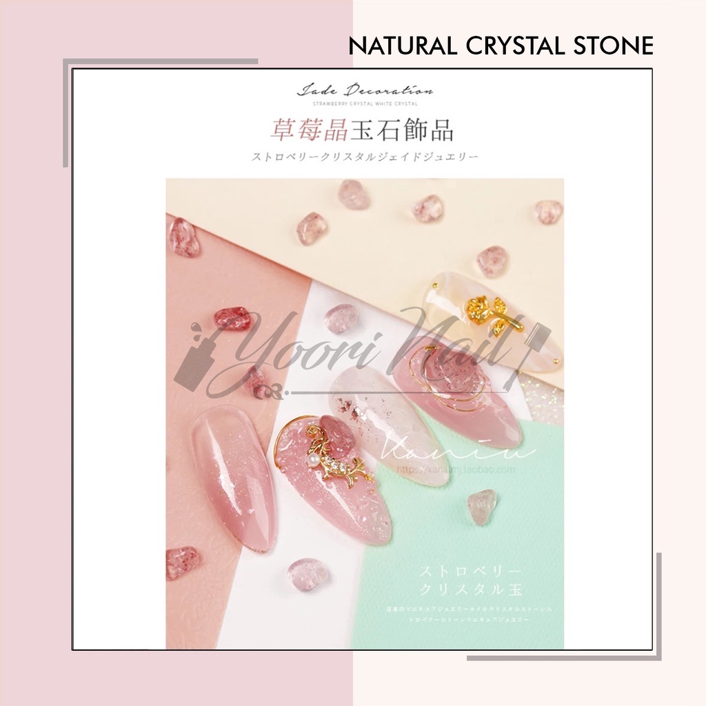 Natural Crystal stone batu kristal nail art hiasan kuku japanese nailart