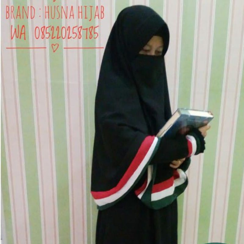 [HUSNA COLLECTION] Khimar Ped Palestine /Jilbab Ped Palestine / Jilbab Palestina