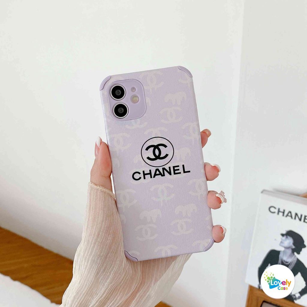 ready stock iphone 13 11 12 pro max 12 mini se 2020 xr x 7 8 6 6s plus lambskin design purple fashion brand precise hole position phone case anti fall soft protective cover