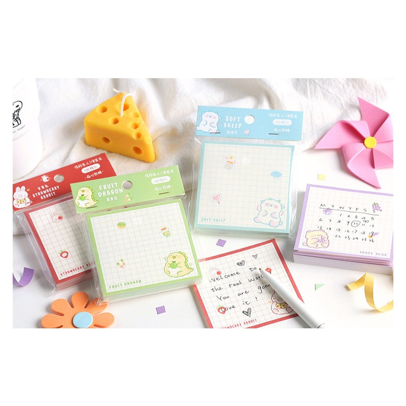 

Cute Heart Gummy Grid Sticky Notes Murah [INSHOP]
