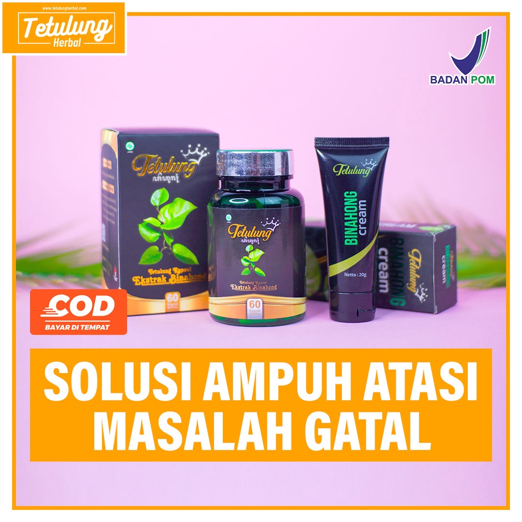 1 Krim/Salep Binahong 20gr dan 1 Botol Kapsul Binahong obat gatal ampuh atasi gatal selangkangan POM