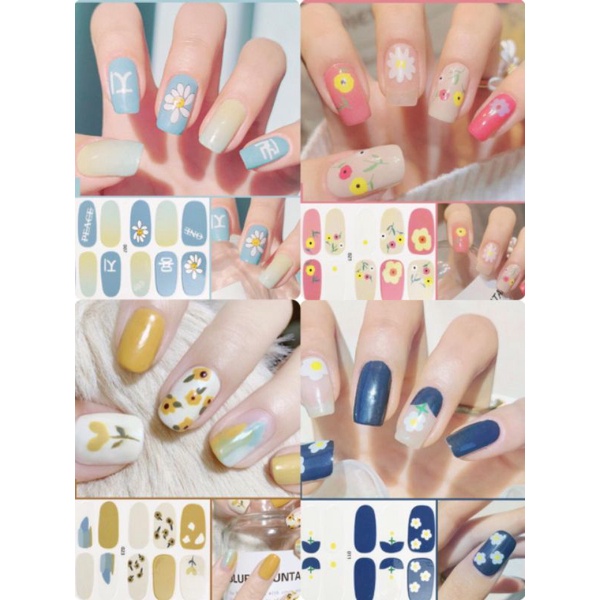 12Pcs Stiker Kuku Palsu Anti Air/ Stiker Kuku Palsu 3D Motif Lucu/Stiker Kuku Palsu Korea/Stiker Kuk