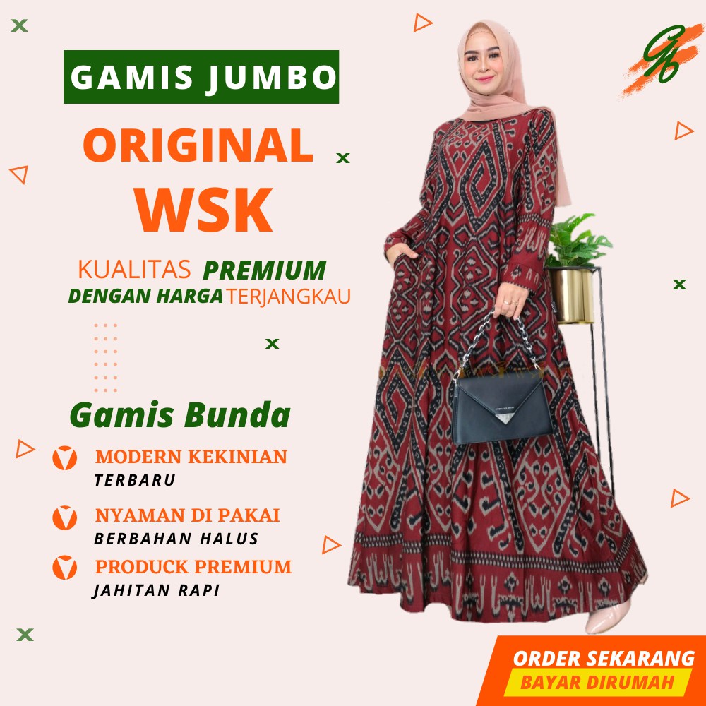 Baju Gamis Ibu Ibu Wanita Terbaru 2022 Gamis Jumbo Bahan Calvin Jeans Ld 122 melar 152cm Kekinian