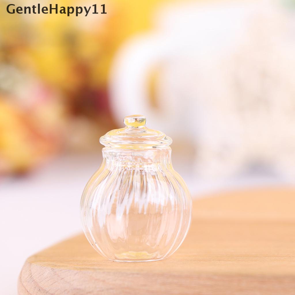 Gentlehappy Mainan Miniatur Toples Permen Bulat Bahan Kaca Untuk Aksesoris Rumah Boneka 1: 12