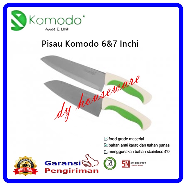 Pisau Dapur / Pisau 6, 7 Inchi Eco Green Stainless Steel ORIGINAL Komodo