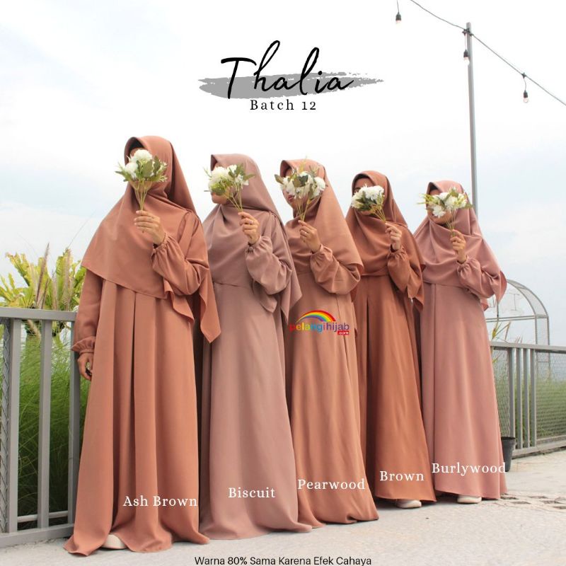 Gamis Thalia polos bahan wolfis | thalia motif bahan shakilla by Pelangi Hijab  busui friendly