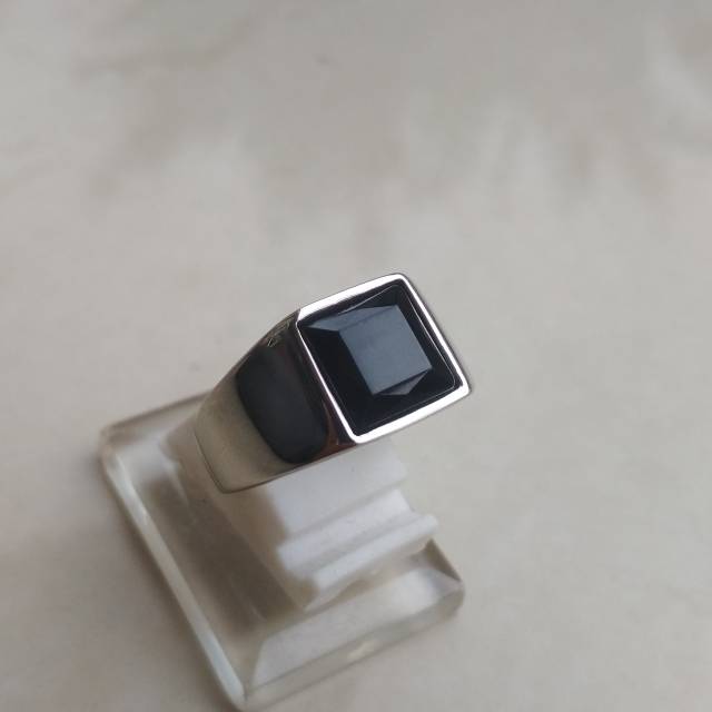 COD!! Cincin Import Black Onyx Minimalis Elegan