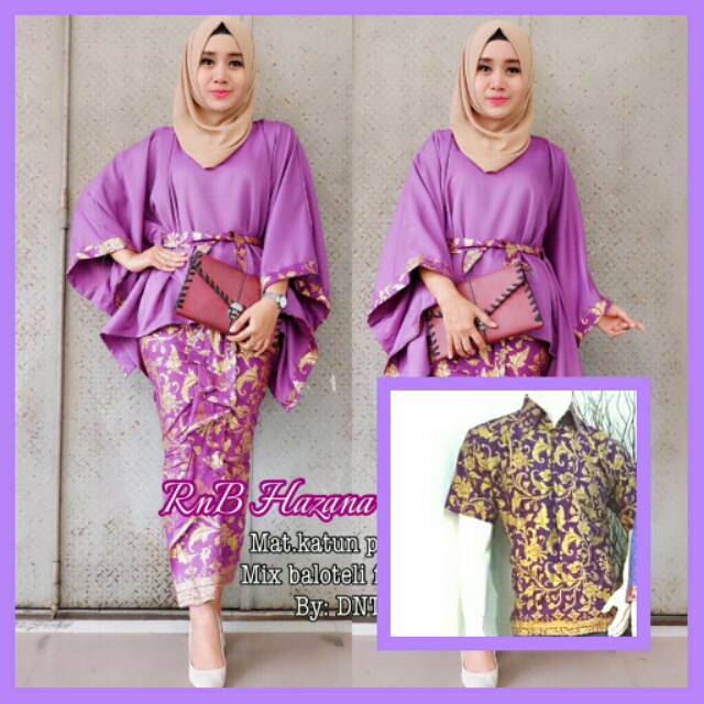 COUPLE RNB HAZANA BATWING UNGU