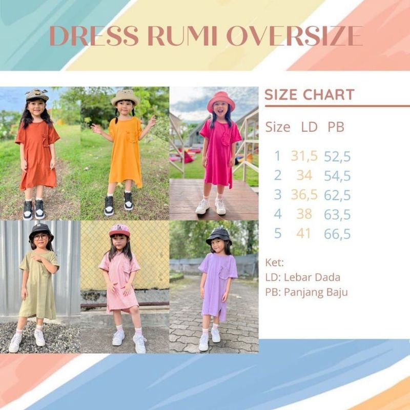 PROMO 7.7 SMILEE Dress Anak Rumi Saku Lucuna Oversize Original Dress anak Fashion anak Perempuan 1 - 5 Tahun