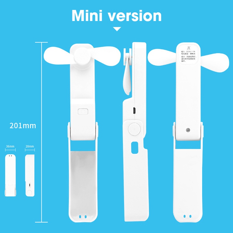 Kipas Angin Mini Portable 1200mAh Charge USB Mini Fan