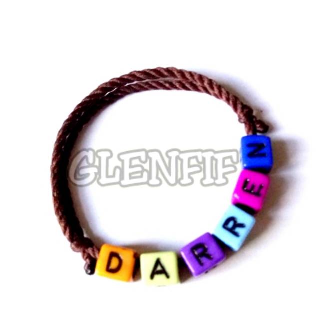 GLENFIF - Gelang Nama Anak Bayi Tali Coklat Newborn Baby Made By Request