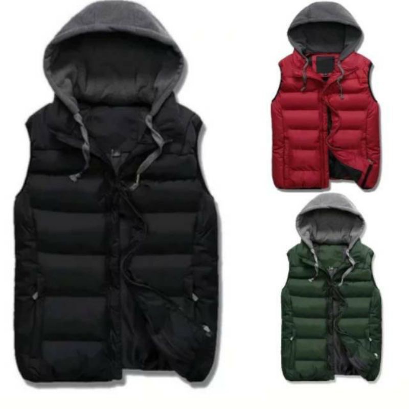 Rompi Hoodie / Vest pria Rompi Tebal