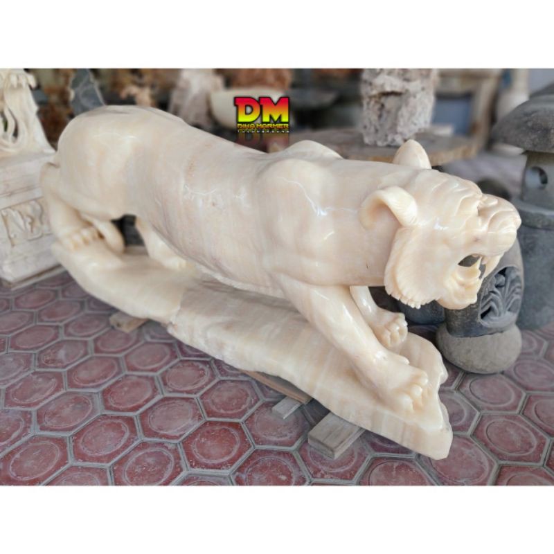 Patung Macan Batu Onyx Ukuran Besar
