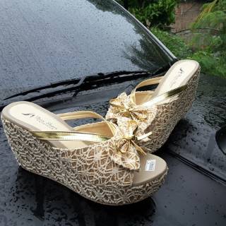 SENDAL WANITA  WEDGES BRUKAT WEDGES PITA SANDAL  WEDGES 