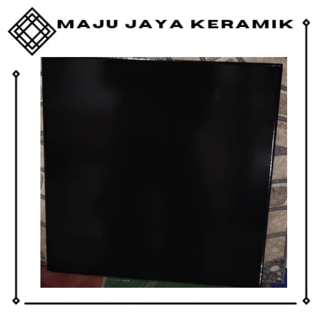 KERAMIK LANTAI GLOSSY 40x40 HITAM | KERAMIK LANTAI 40X40 GLOSSY HITAM |  MULIA CHARBON