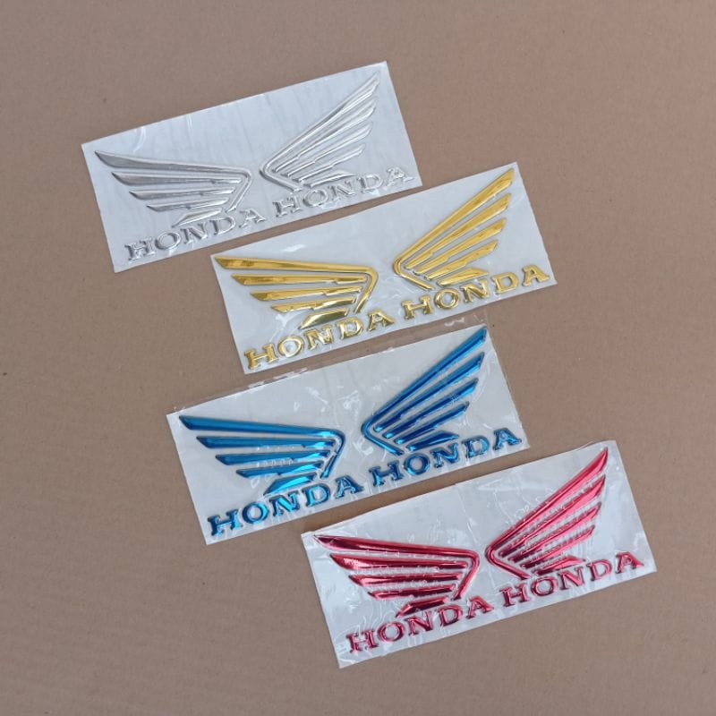 Stiker Timbul 3D Logo Sayap Motor Honda (Sepasang Kiri dan Kanan)