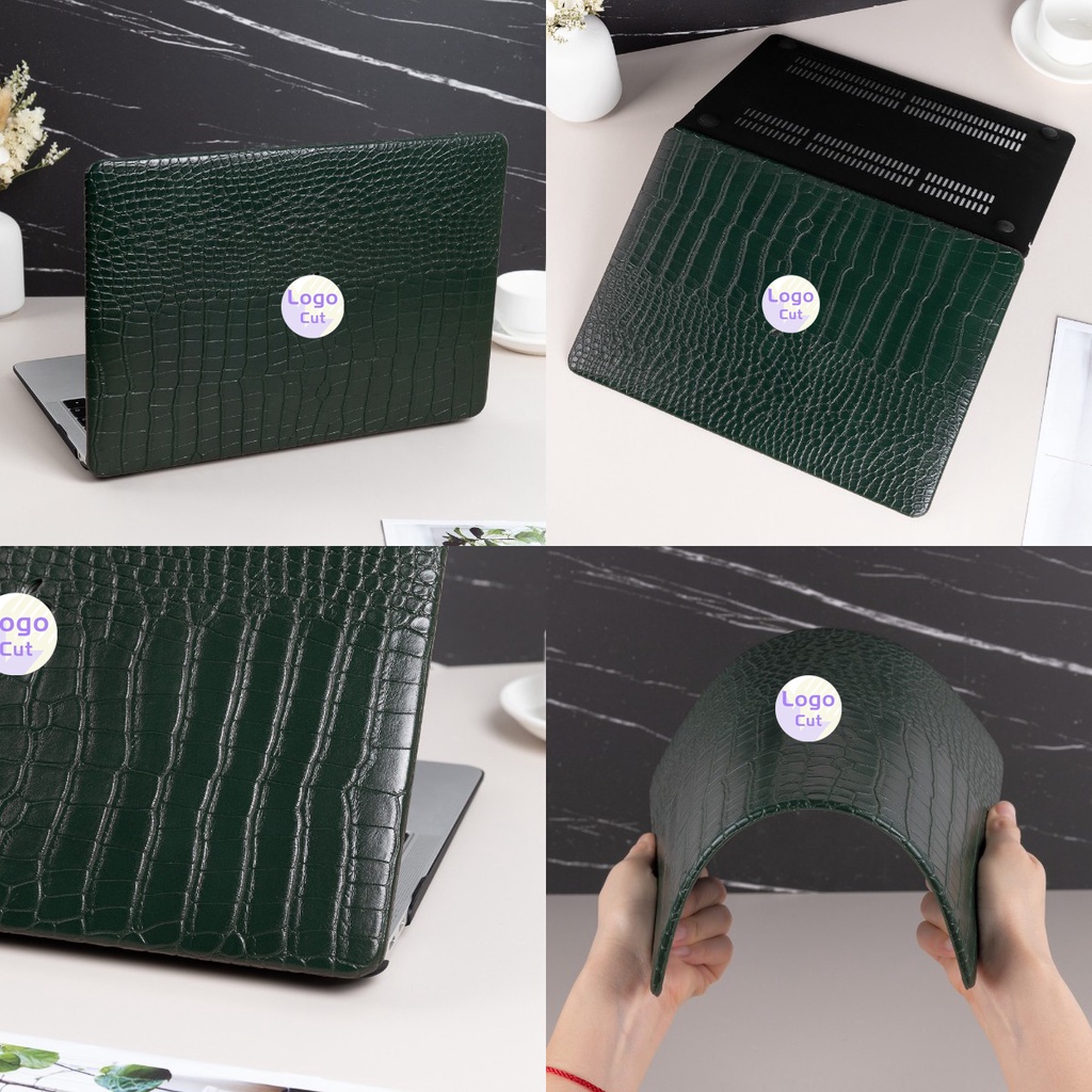 casing motif kulit buaya warna hijau gelap untuk macbook pro m1 m2 2020 2021 pro13 a2338 air13 inch 