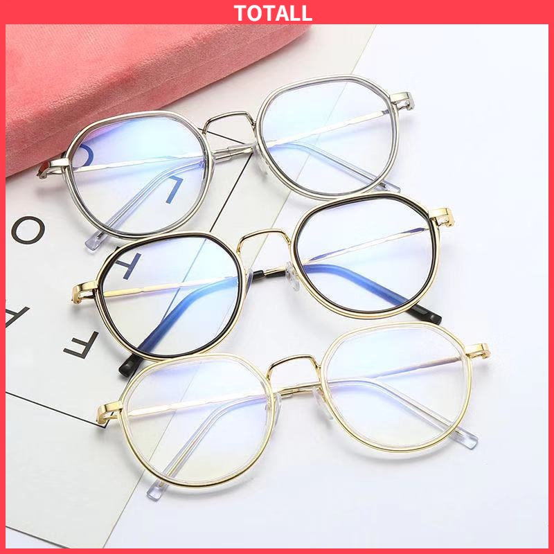 [✅READY STOCK] COD ☀️Frame Kacamata Fashion Wanita Anti Radiasi Korean Kaca Mata Radiasi Bulat Eyeglasses  Penjualan Panas Mode