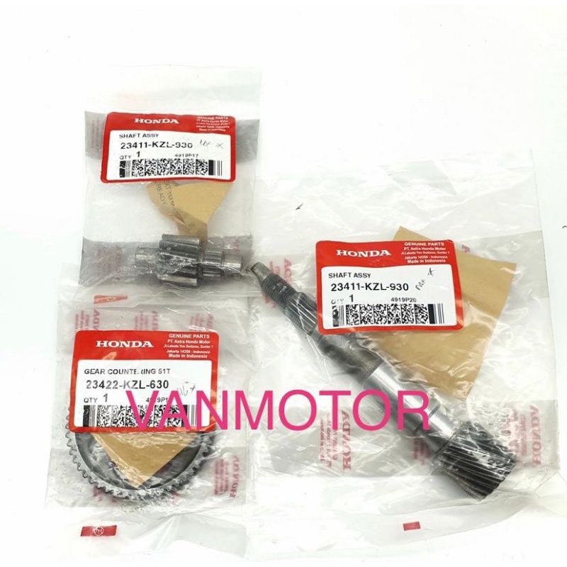 PAKET GIGI GEAR RATIO GIR RASIO BEAT Fi VARIO 110 Fi HONDA KZL ORI 1set 3pc AS PULLY GIR BESAR GIR KECIL