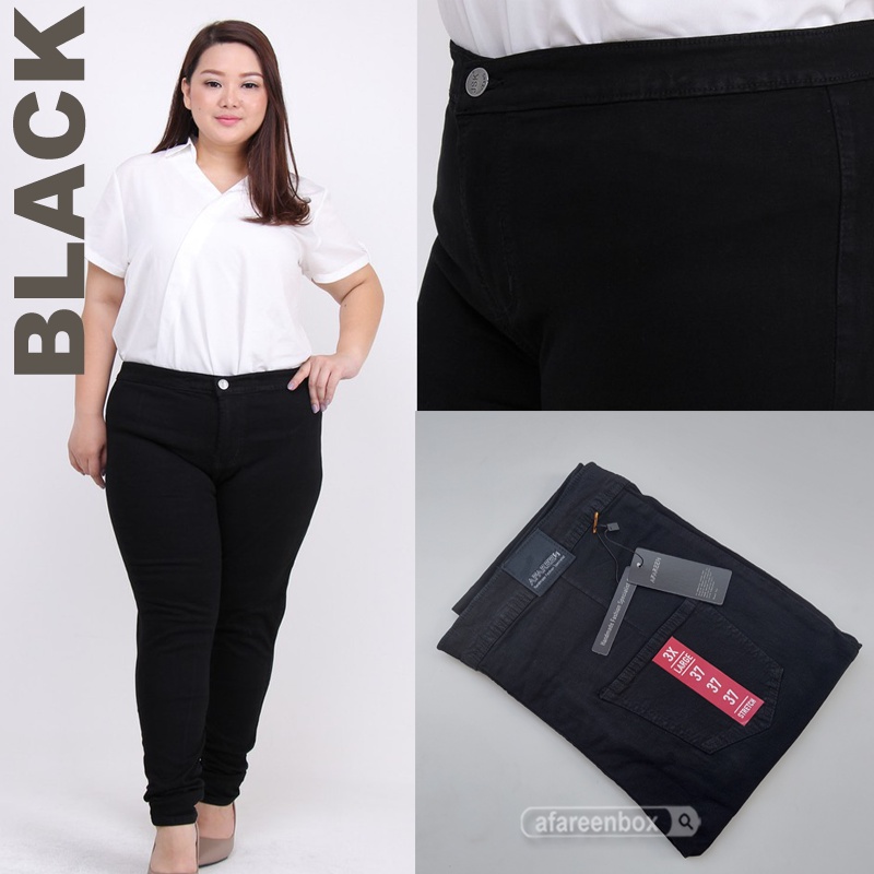 AFAREEN - Celana Jeans HW Celana Haighwaist Wanita Jumbo Melar stretch Body Goal 31-42