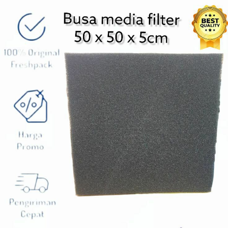 KAPAS BUSA BIO FOAM FILTER AQUARIUM / KOLAM UKURAN 50CM X 50 CM X 5 CM