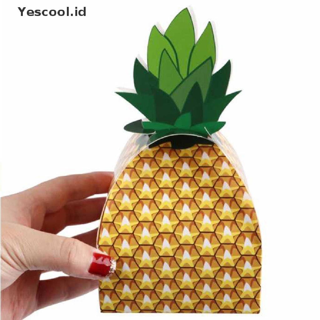 【Yescool】 12pcs candy boxes paper pineapple gift bag beach wedding decor party supplies .