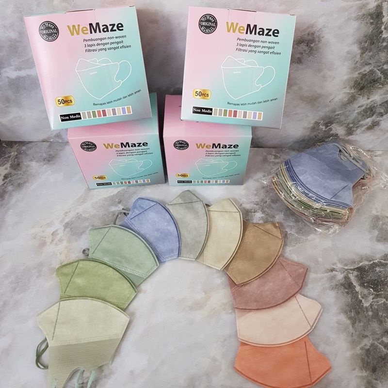 Masker Duckbill Wemaze 10 Warna | Masker Duckbill Y&B Care Warna Warni