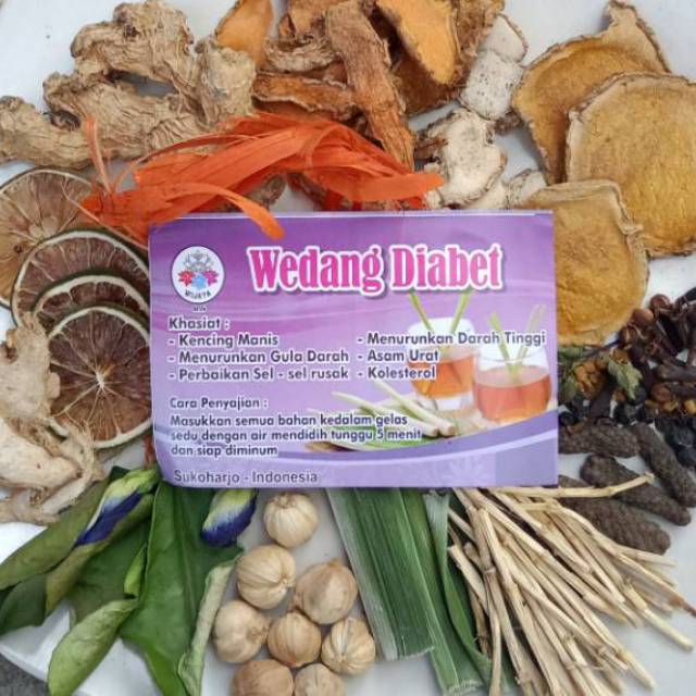 

Wedang Diabetes Khas solo Wijaya MW isi 10 Pcs include Gula Batu