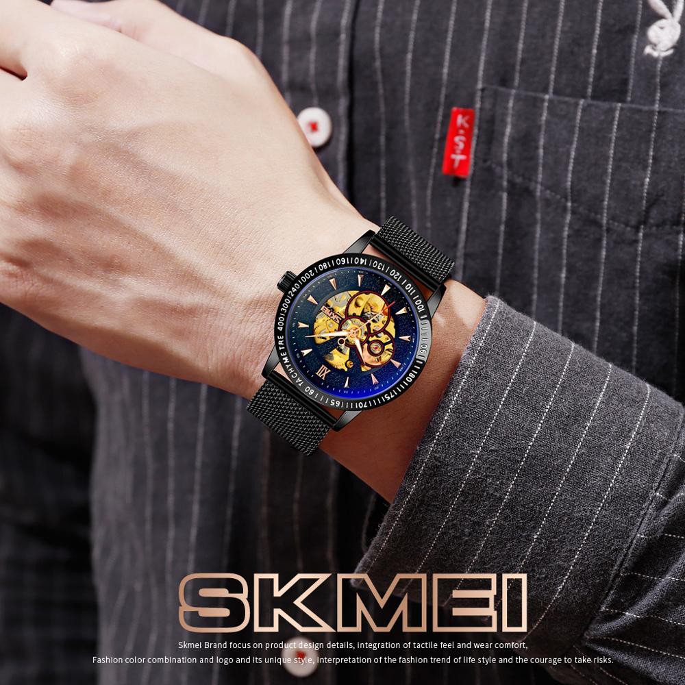 Jam Tangan Pria SKMEI 9216 Automatic Mechnical Stainless Steel Original SKMEI