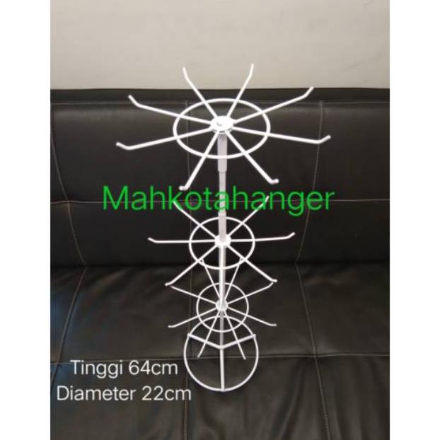 Rak Display Putar Matahari 3 Susun Gantungan Aksesoris Display ::..