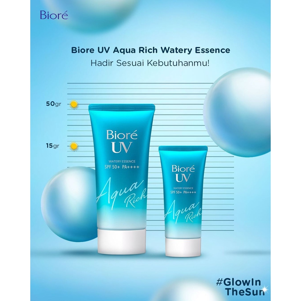 Biore UV  Sunscreen Essence SPF 50 PA++++(15gr/50gr)(Aqua Rich Watery/Light Up/ UV Athlizm) ✓BPOM Ori