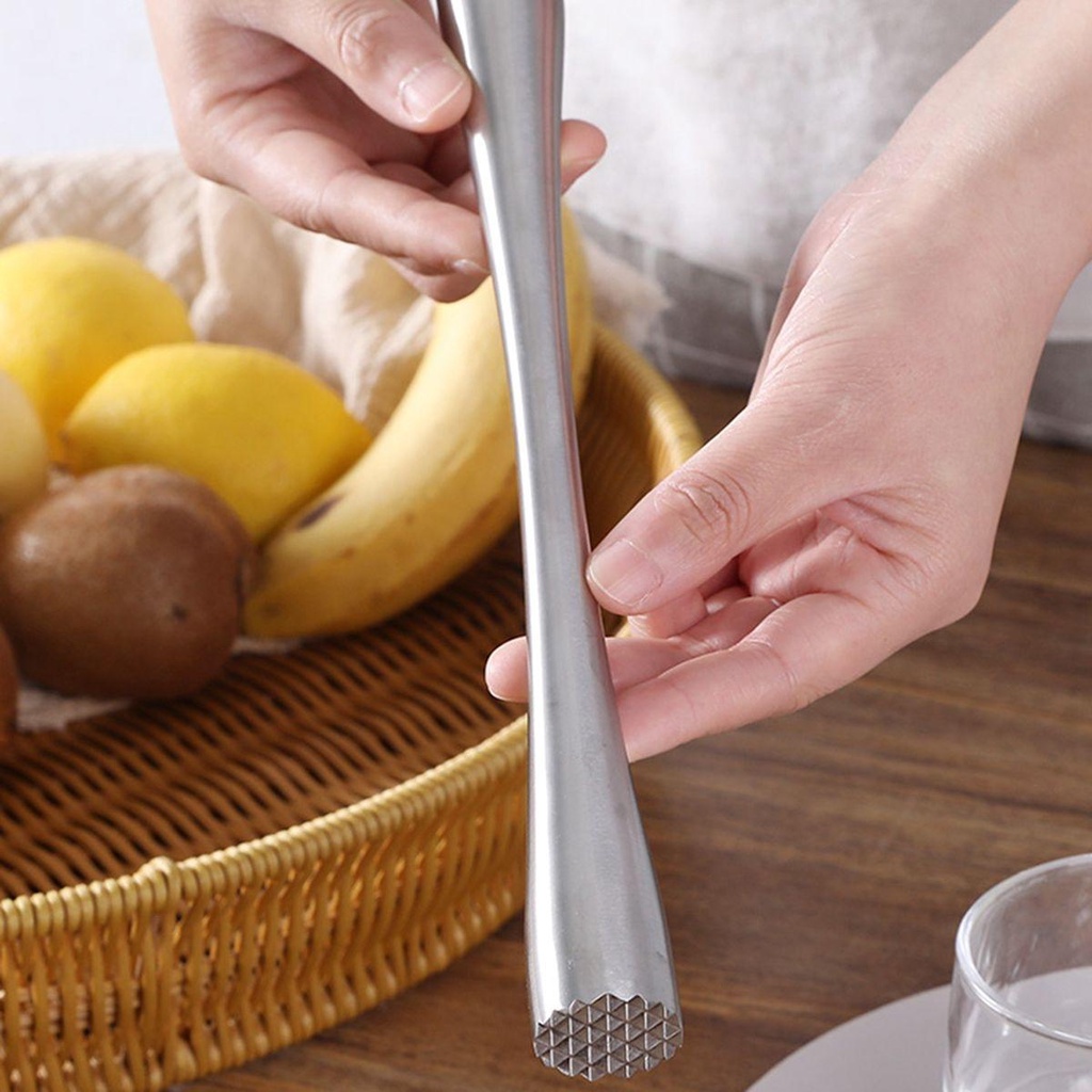 【 ELEGANT 】 Mojito Muddler Bar Dapur Old Fashioned Stainless Steel Rod Hammer Stirrer Alat