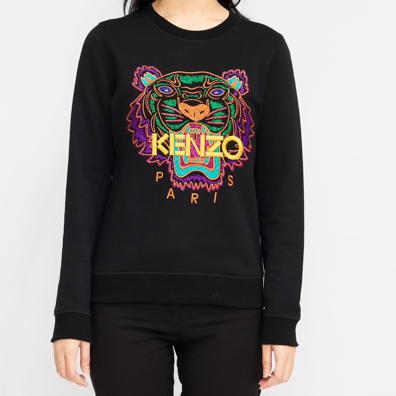 Ken. Tiger Crewneck Black Purple Gold