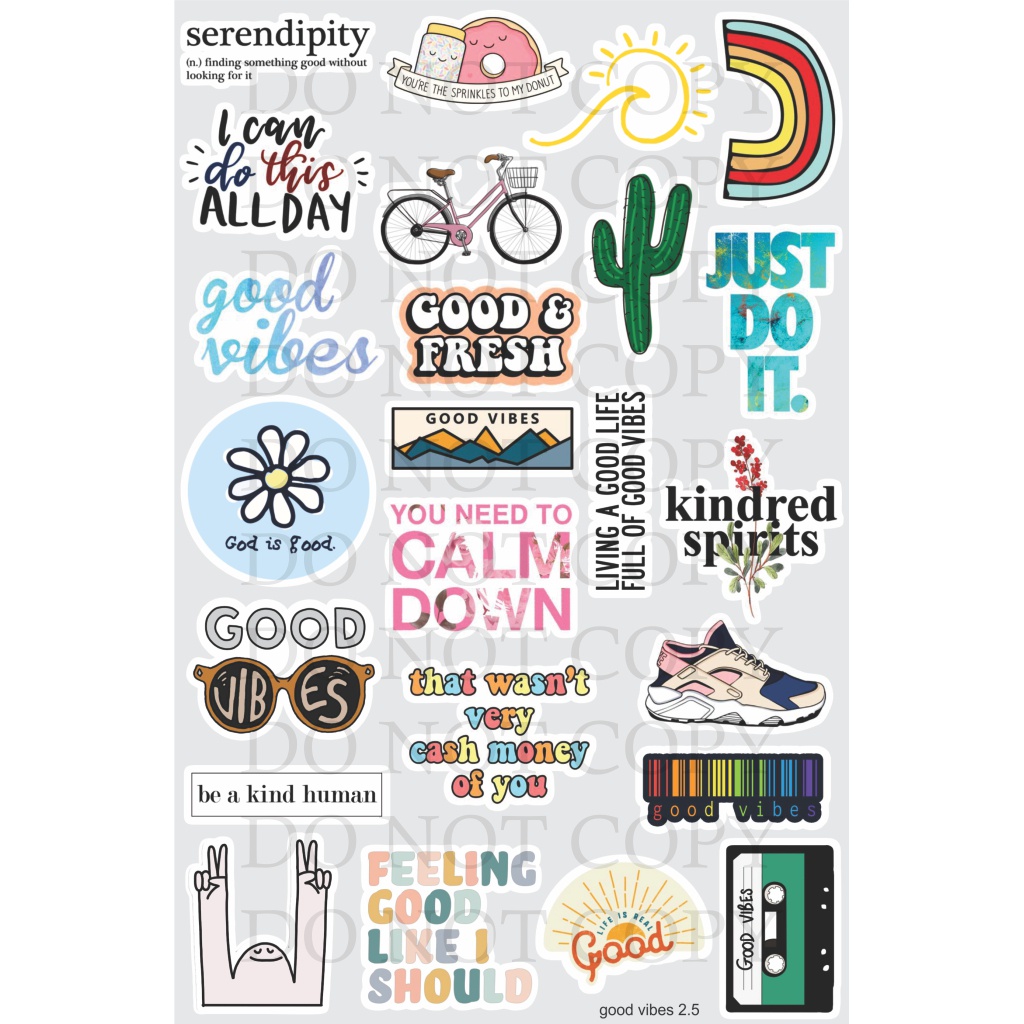 

24pcs GOOD VIBES Stiker Tumblr / Stiker Lucu / Stiker Kekinian