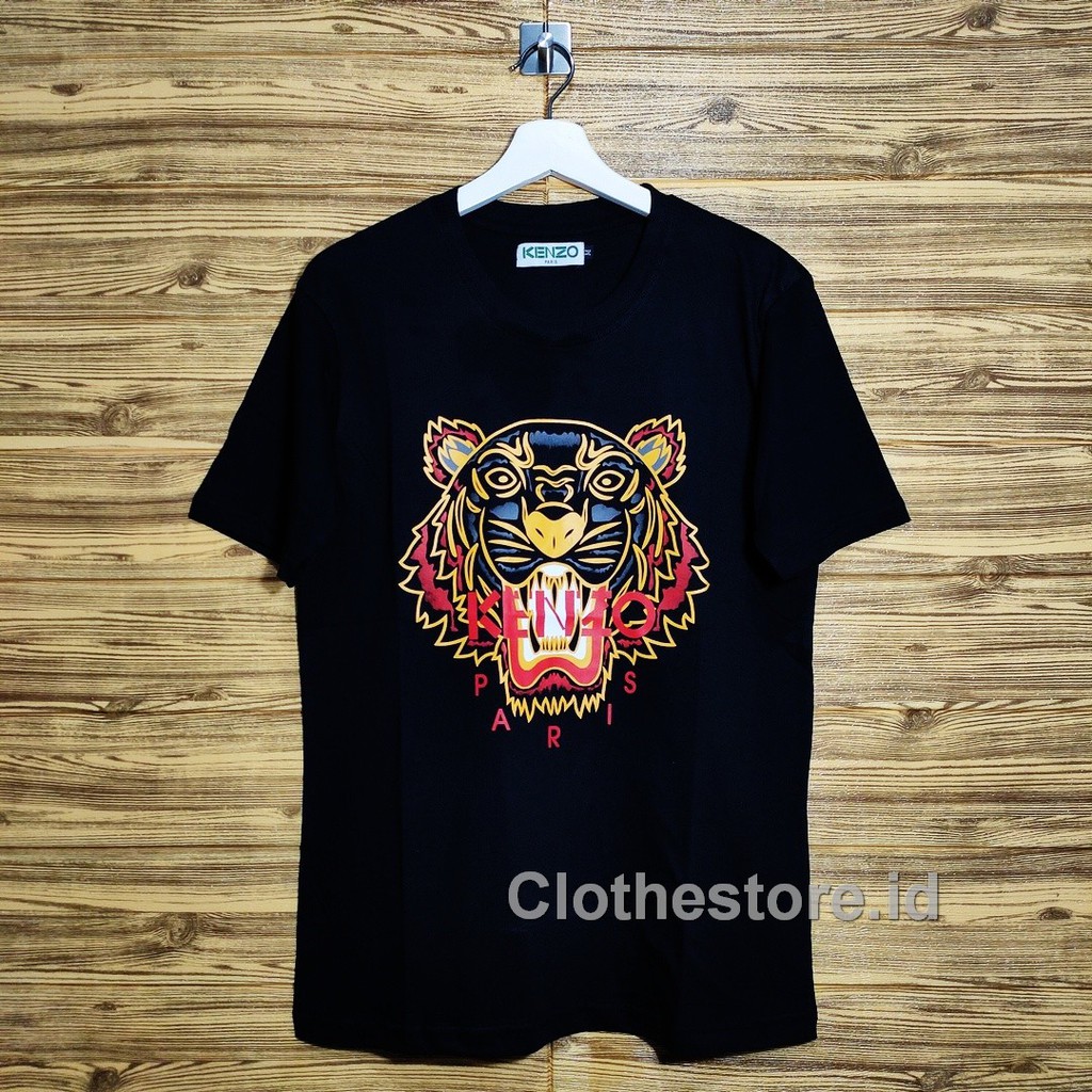 1374 TSHURT BAJU KAOS KENZO TIGER PARIS YELLOW RED BLACK TSHIRT KENZO KAOS MACAN