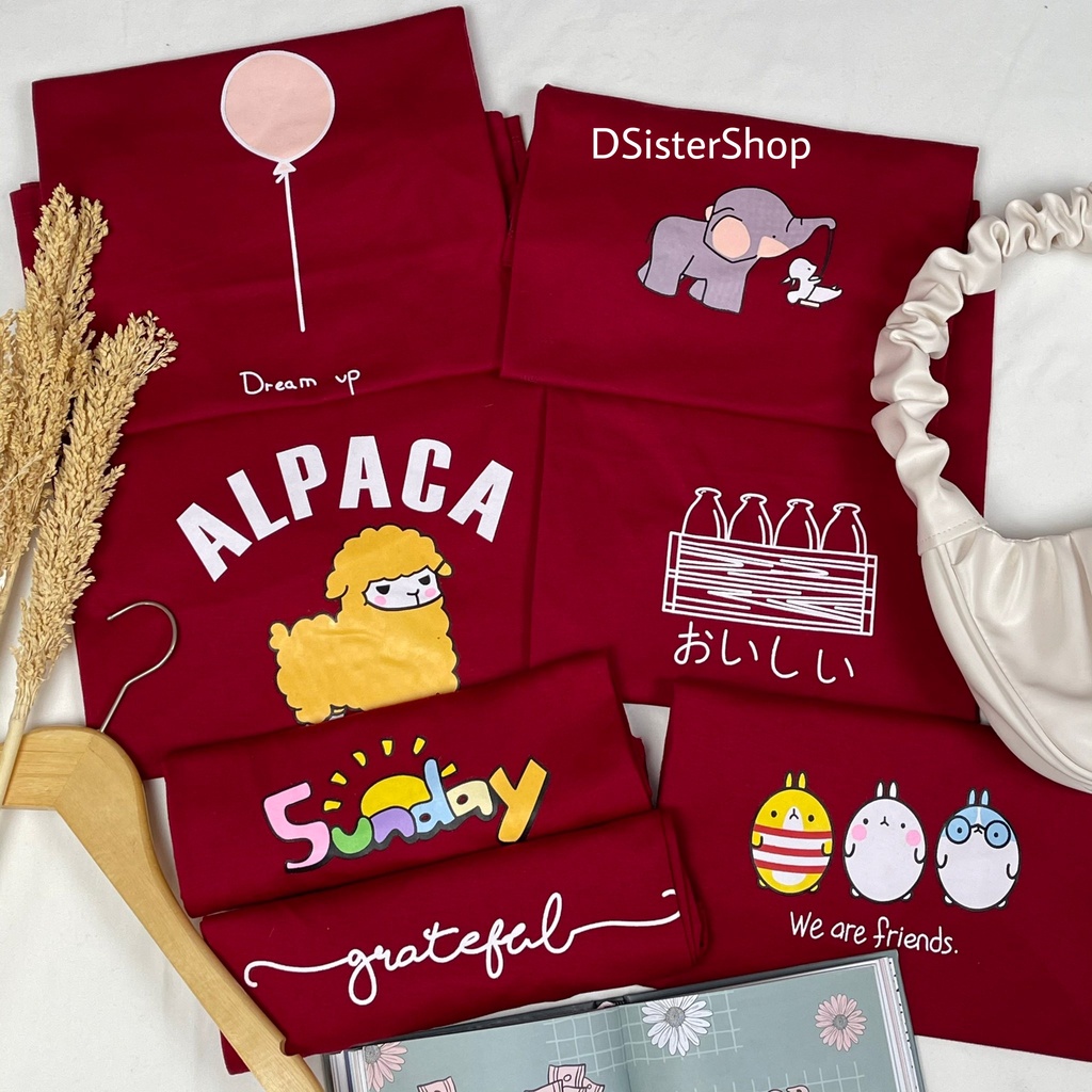 KAOS OVERSIZE WANITA MERAH MAROON - BAJU KAOS WANITA & PRIA - TSHIRT