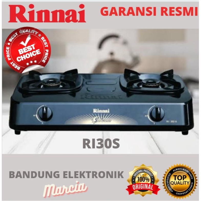 KOMPOR GAS RINNAI RI-302S / RI302S , kompor gas 2 tungku rinnai teflon Paket Kompor Gas Rinnai 2 Tun
